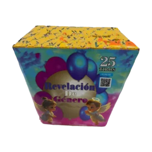 Torta revelación de genero 25 tiros abanico humo de color