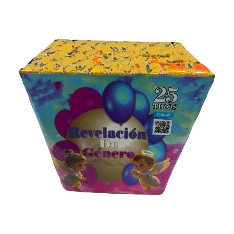 Torta revelación de genero 25 tiros abanico humo de color